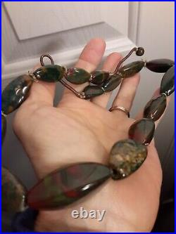 Victorian Carved Stone Bloodstone Agate Necklace