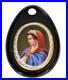 Victorian Carved Whitby Frame Hand Painted Portrait of Lady on Porcelain Pendant