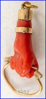 Victorian Coral Hand Pendant, circa 1880