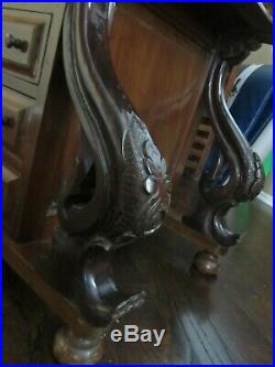 Victorian Davenport Ship Captains Desk Hand Carved Ornate Dovetailed AS FOUND