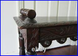 Victorian English Gothic Hall Window Bench Hand Carved