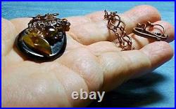 Victorian Faux Tortoiseshell Cameo1880 Hand Carved 1.5 Cameo Exquisite Necklace