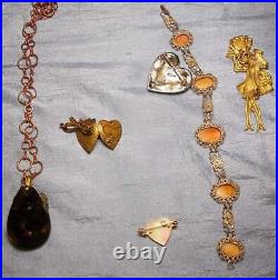 Victorian Faux Tortoiseshell Cameo1880 Hand Carved 1.5 Cameo Exquisite Necklace