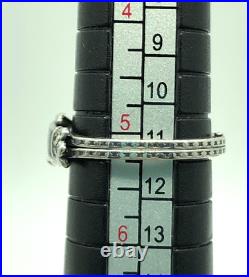 Victorian Fede Gimmel Clasped Hands Ring Sterling Silver Engraved S 5.2 Antique
