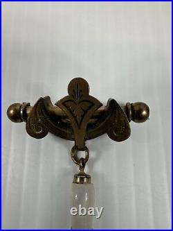 Victorian Figa Pendant Fob, Gold Fill Cap + Bale, Hand holding Rod, Closed Fist