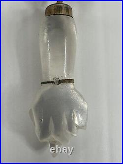 Victorian Figa Pendant Fob, Gold Fill Cap + Bale, Hand holding Rod, Closed Fist