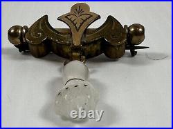 Victorian Figa Pendant Fob, Gold Fill Cap + Bale, Hand holding Rod, Closed Fist