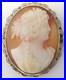 Victorian Filigree Sterling Silver Gilt Hand Carved Shell Cameo Beautiful Pin