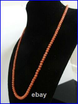 Victorian Genuine Salmon Red Hand Carved Quality Coral Necklace