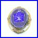 Victorian Gold Filled Blue White Glass Hand Painted Large Brooch C Clasp