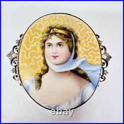 Victorian Gold Filled Hand Painted Porcelain Brooch Queen Louise Of Prussia
