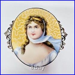 Victorian Gold Filled Hand Painted Porcelain Brooch Queen Louise Of Prussia