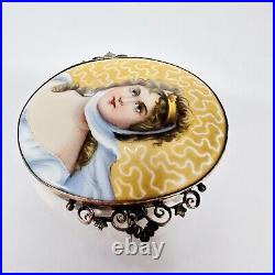 Victorian Gold Filled Hand Painted Porcelain Brooch Queen Louise Of Prussia