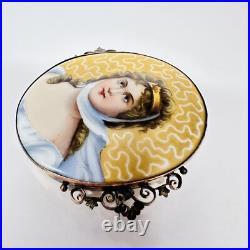 Victorian Gold Filled Hand Painted Porcelain Brooch Queen Louise Of Prussia