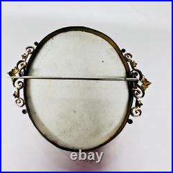Victorian Gold Filled Hand Painted Porcelain Brooch Queen Louise Of Prussia