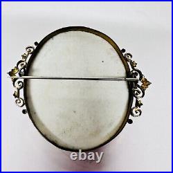 Victorian Gold Filled Hand Painted Porcelain Brooch Queen Louise Of Prussia