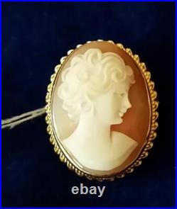 Victorian Gold Landscape Brooch Hand Painted Black Home Country Scene Antique