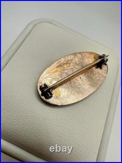 Victorian Gold Unsigned Daughters Utah Hand Cart Pioneers Brooch Pin RARE Read