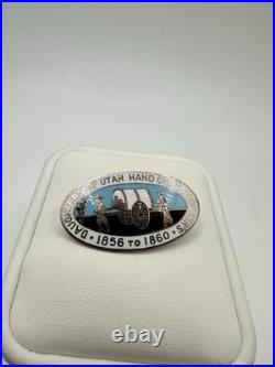 Victorian Gold Unsigned Daughters Utah Hand Cart Pioneers Brooch Pin RARE Read