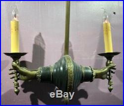Victorian Gothic Haunted Mansion Hand Holding Candle Sconce Light Gargoyle Bat