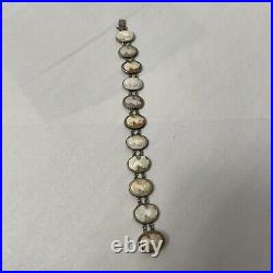 Victorian Grand Tour Hand Carved Shell Cameo Bracelet 19th ct Silver Tone Size 7