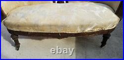 Victorian Hand Carved Antique Couch / Sofa Settee Needs To Be Reupholstered