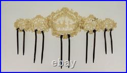 Victorian Hand Carved Bone Hair Comb