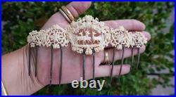 Victorian Hand Carved Bone Hair Comb Victorian Hand Carved Bone Hair Comb