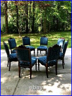 Victorian Hand Carved Chairs Set of 8