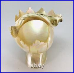 Victorian Hand Carved Conch Shell Basket Bowl Dish Mother of Pearl Antique