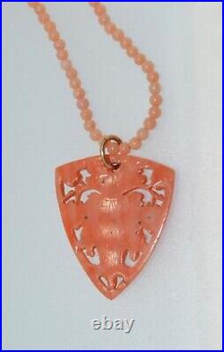 Victorian Hand Carved Coral Bacchus Necklace