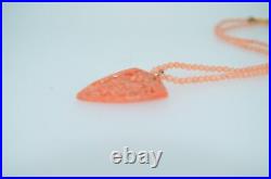 Victorian Hand Carved Coral Bacchus Necklace