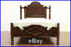 Victorian Hand Carved Walnut Antique 1860's Queen Size Bed #30210