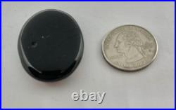 Victorian Hand Painted Porcelain Adorable Portrait on Glass on Whitby Jet Back