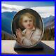 Victorian Hand Painted Porcelain Vagabond Boy Portrait Sterling Frame Brooch