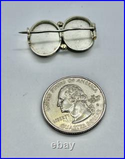 Victorian Hand Painted Portrait of Twin Boys on Porcelain Silver Frame Brooch