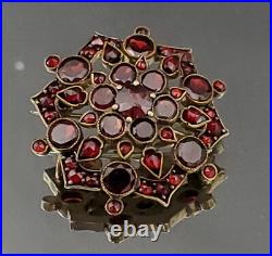Victorian Hand Set Red/Brown Garnet all original rare Brooch/ Pin