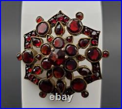 Victorian Hand Set Red/Brown Garnet all original rare Brooch/ Pin