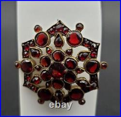 Victorian Hand Set Red/Brown Garnet all original rare Brooch/ Pin