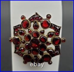 Victorian Hand Set Red/Brown Garnet all original rare Brooch/ Pin