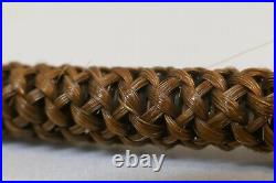 Victorian Hand Woven Hair Mourning Watch Fob With Gold Fill Ends 12 3/4 Long