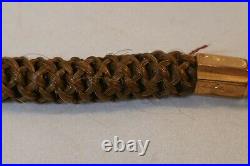Victorian Hand Woven Hair Mourning Watch Fob With Gold Fill Ends 12 3/4 Long