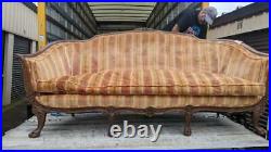 Victorian Late 1800s Hand Carved Loveseat Settee Sofa Couch
