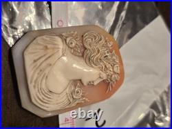 Victorian Loose Hand Carved High Relief Shell Cameo For Brooch Pendant Nice #2