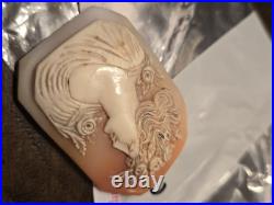 Victorian Loose Hand Carved High Relief Shell Cameo For Brooch Pendant Nice #2