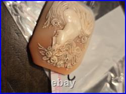 Victorian Loose Hand Carved High Relief Shell Cameo For Brooch Pendant Nice #2