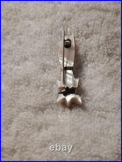 Victorian Mother Of Pearl Hand Brooch Pin With Gilt Cut Antique Figural Jewelry