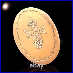 Victorian Mourning Brooch Hand Engraved Gold Filled Cross Forget Me Not Antique