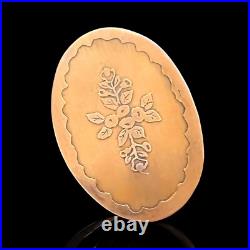 Victorian Mourning Brooch Hand Engraved Gold Filled Cross Forget Me Not Antique