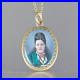 Victorian Mourning Photo Hand Painted Porcelain Pendant Double Sided Photo GF